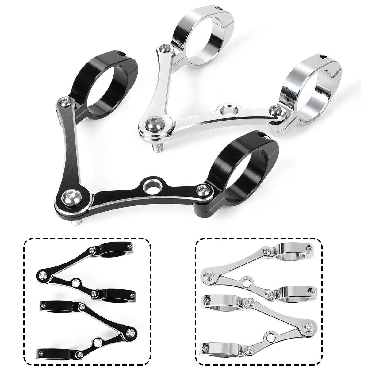 39mm---41mm-Aluminum-Headlight-Bracket-Turn-Lights-Holder-Universal-Custom-1615333
