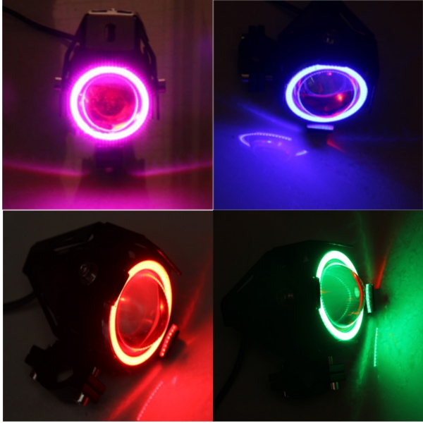 4-Color-Angel-Eyes-High-Low-Beam-U6-LED-Red-Fog-Spot-Headlights-968381
