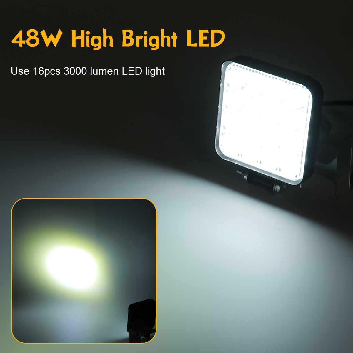 48W-6000K-3000LM-16-LED-WhiteYellowGreen-Work-Light-Bar--Flood-Spot-Fog-Lamp-Offroad-Driving-Truck-1816945