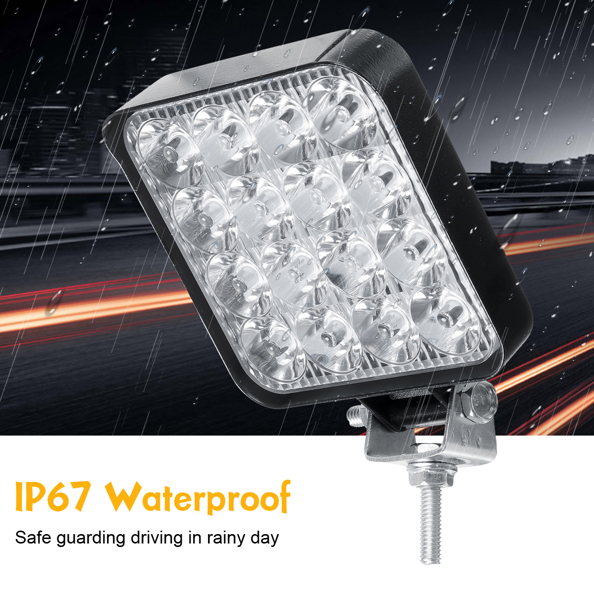 48W-6000K-3000LM-16-LED-WhiteYellowGreen-Work-Light-Bar--Flood-Spot-Fog-Lamp-Offroad-Driving-Truck-1816945