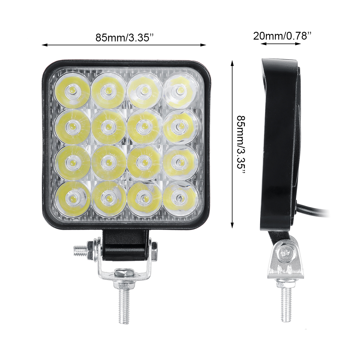 48W-6000K-3000LM-16-LED-WhiteYellowGreen-Work-Light-Bar--Flood-Spot-Fog-Lamp-Offroad-Driving-Truck-1816945