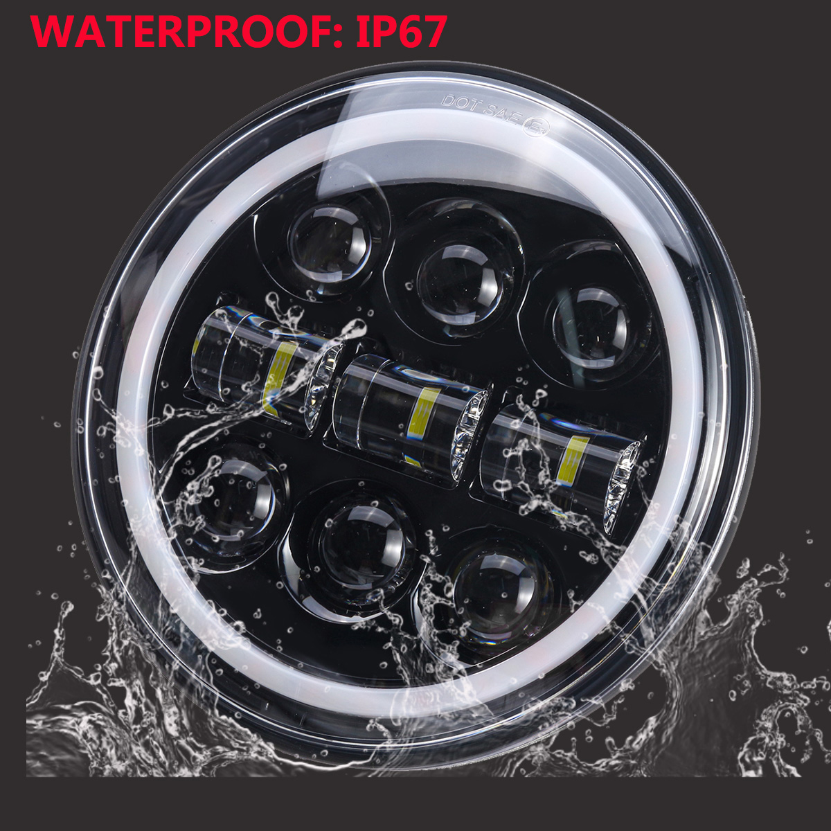 5-34quot-575quot-Motorcycle-Projector-LED-Headlight-Sealed-Hi-Lo-Beam-Halo-Ring-Lamp-1733054