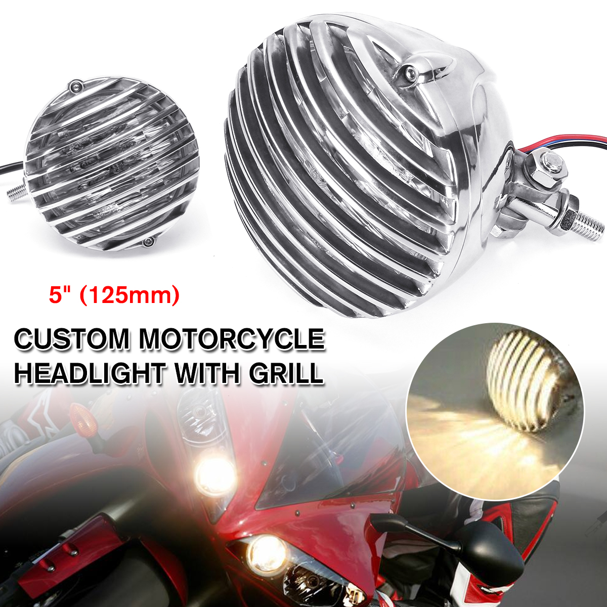 5-Inch-125mm-Motorcycle-H4-Headlight-With-Grill-Chopper-Bobber-Cafe-Racer-Amber-1497394