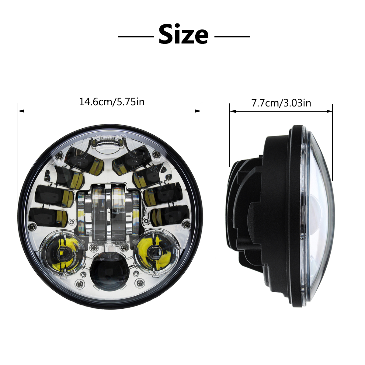 575-Inch-12V-24V-70W-LED-Headlights-HiLo-Beam-White-Waterproof-1264906