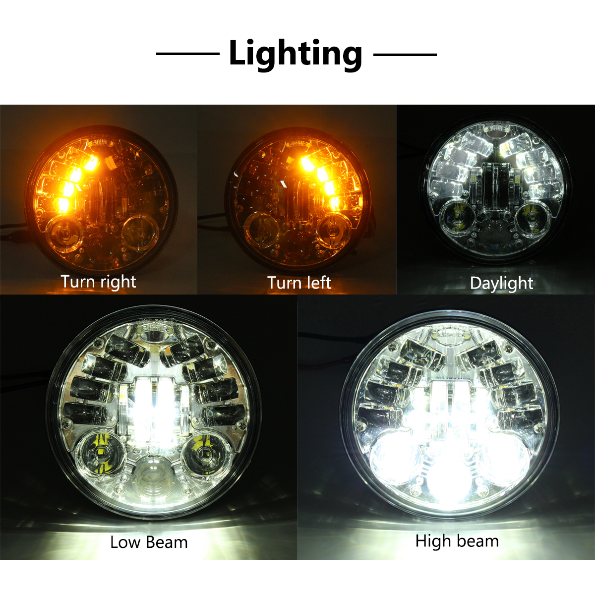 575-Inch-12V-24V-70W-LED-Headlights-HiLo-Beam-White-Waterproof-1264906