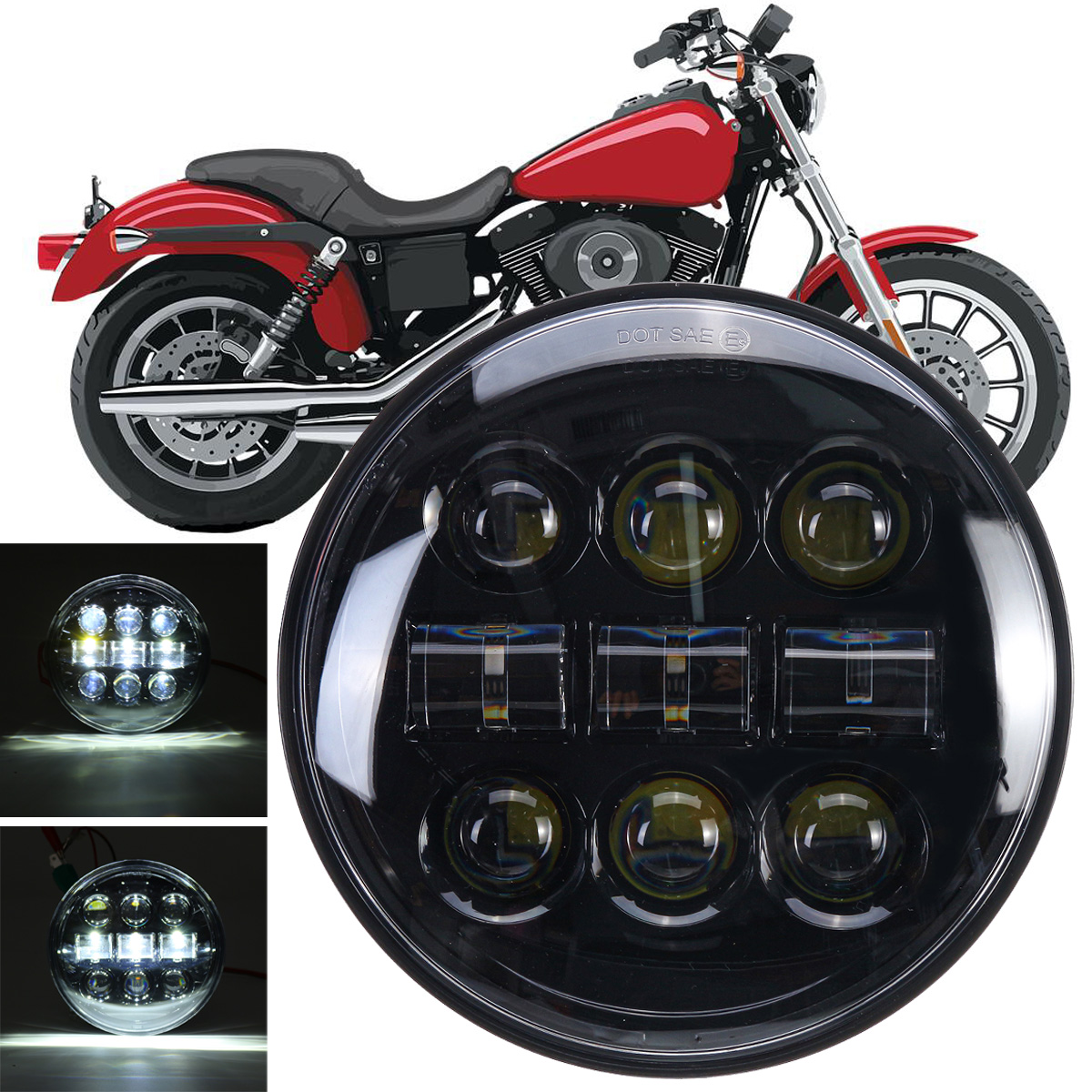 575-Inch-45W-12V-Motorcycle-LED-Headlight-Projector-Hi-Lo-Beam-Round-Lamp-1733050