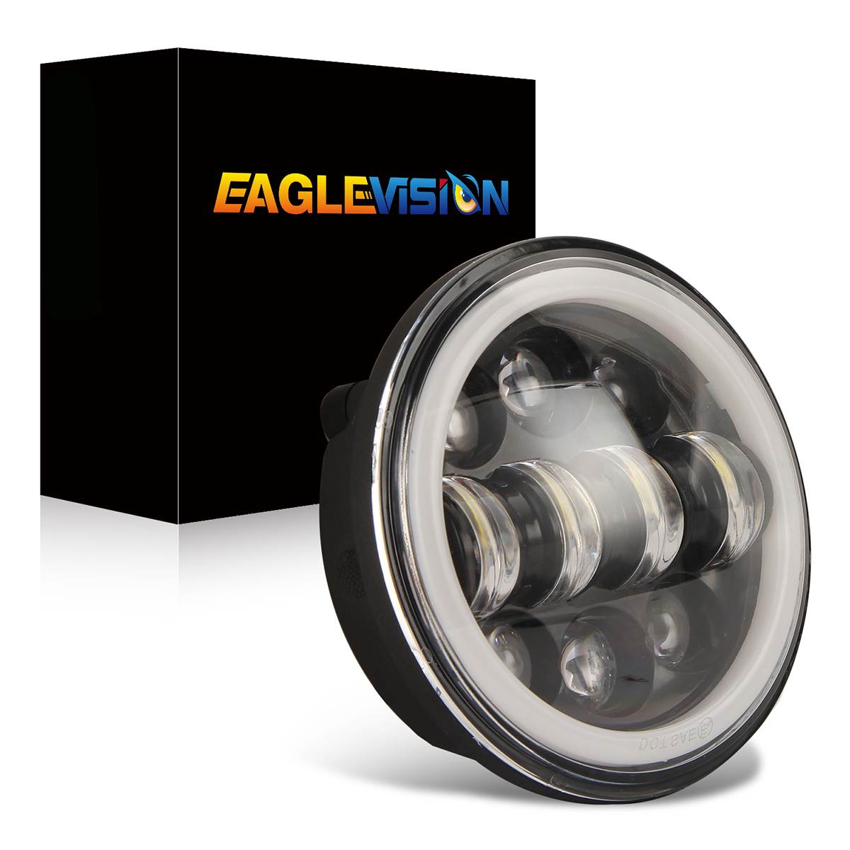 575-Inch-Motorcycle-Projector-LED-Headlight-Sealed-Hi-Lo-Beam-Halo-Ring-Lamp-Bulb-1733657