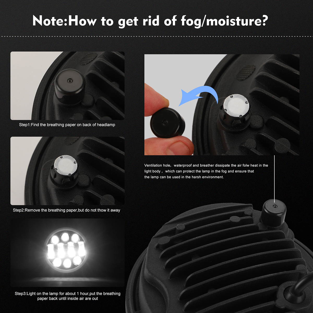 575-Inch-Motorcycle-Projector-LED-Headlight-Sealed-Hi-Lo-Beam-Halo-Ring-Lamp-Bulb-1733657