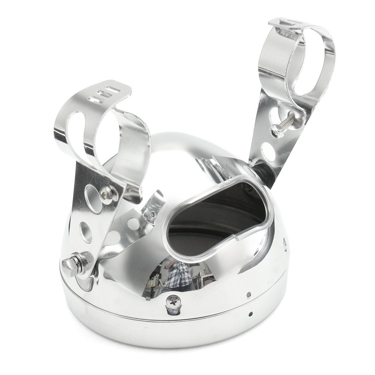 575inch-Motorcycle-Round-Headlight-Lamp-Bucket-Housing-ShellClamp-For-Harley-1229612