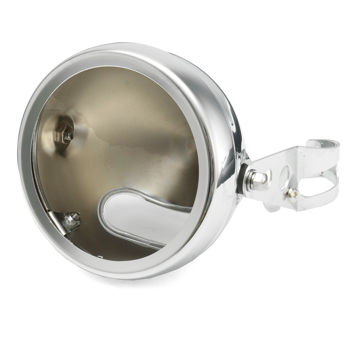 575inch-Motorcycle-Round-Headlight-Lamp-Bucket-Housing-ShellClamp-For-Harley-1229612