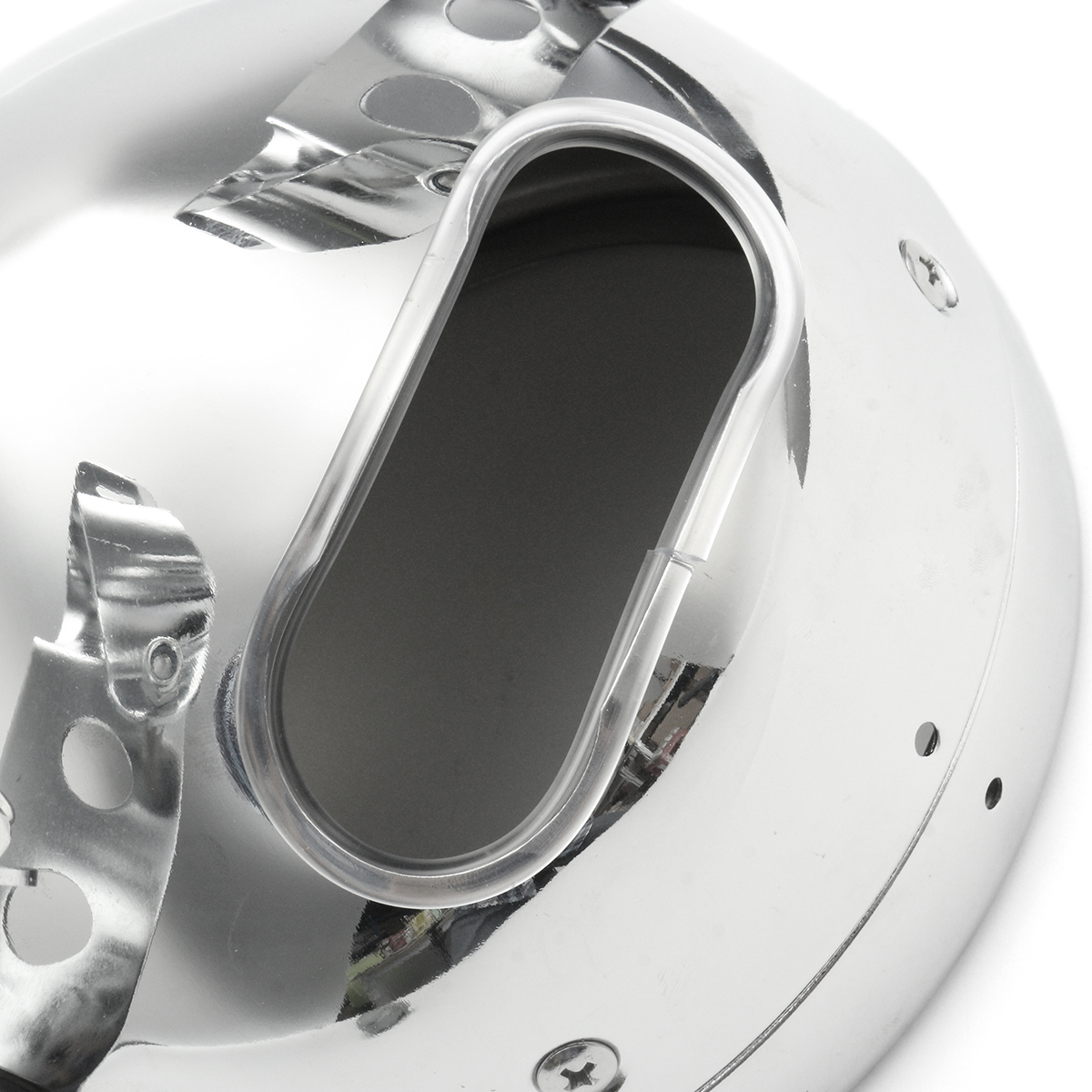 575inch-Motorcycle-Round-Headlight-Lamp-Bucket-Housing-ShellClamp-For-Harley-1229612
