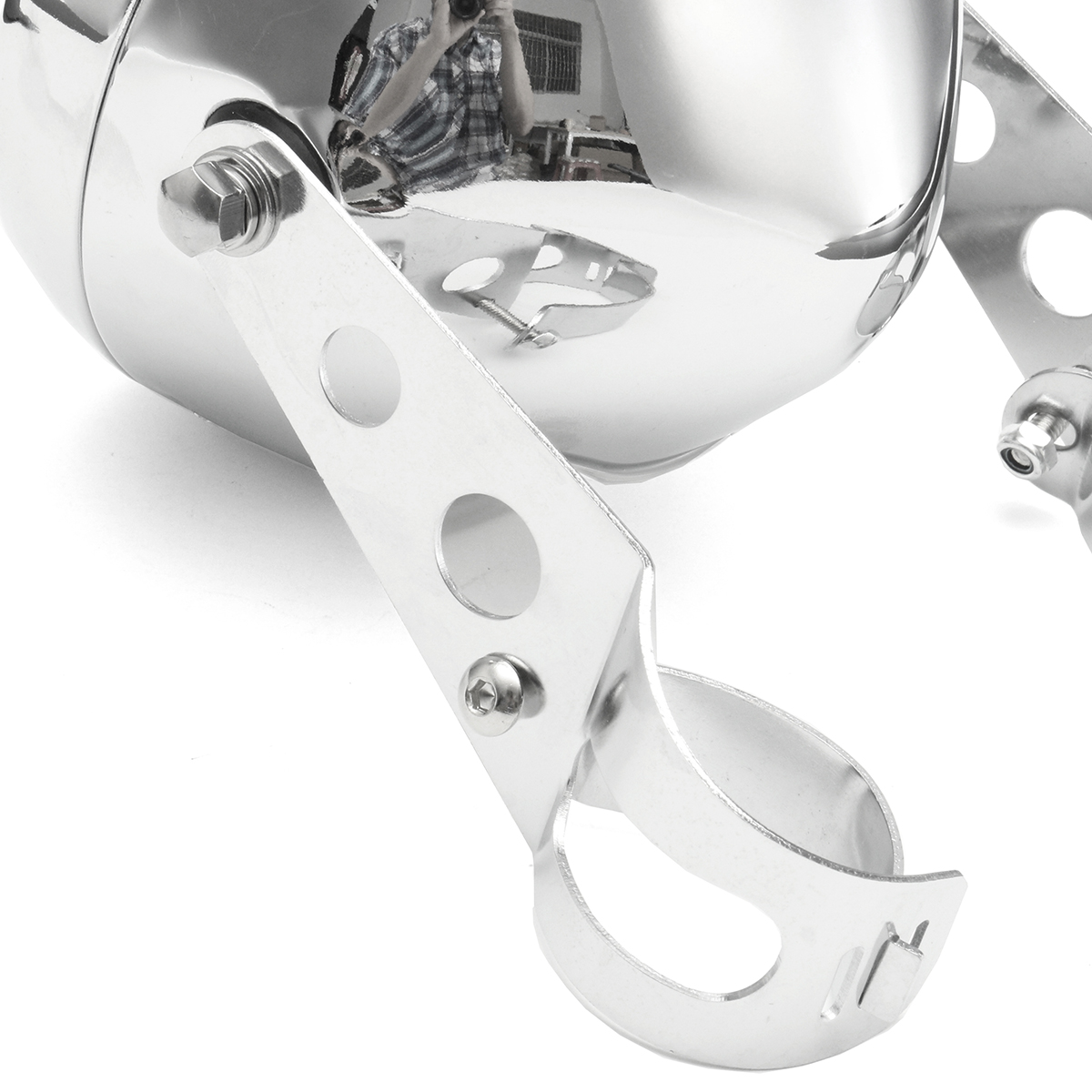 575inch-Motorcycle-Round-Headlight-Lamp-Bucket-Housing-ShellClamp-For-Harley-1229612