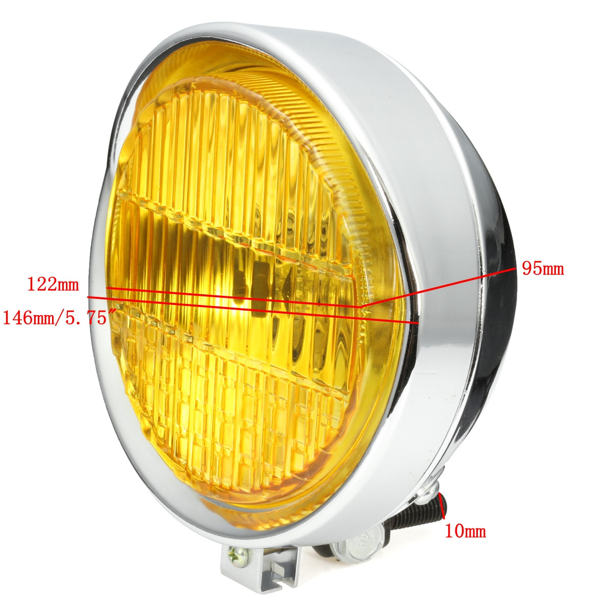 575quot-Motorcycle-Headlight-Light-Retro-Metal-Yellow-Len-For-Harley-Bobber-Chopper-1066035