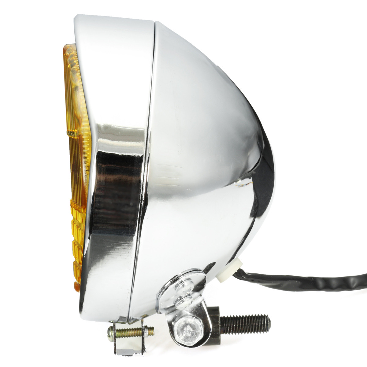 575quot-Motorcycle-Headlight-Light-Retro-Metal-Yellow-Len-For-Harley-Bobber-Chopper-1066035