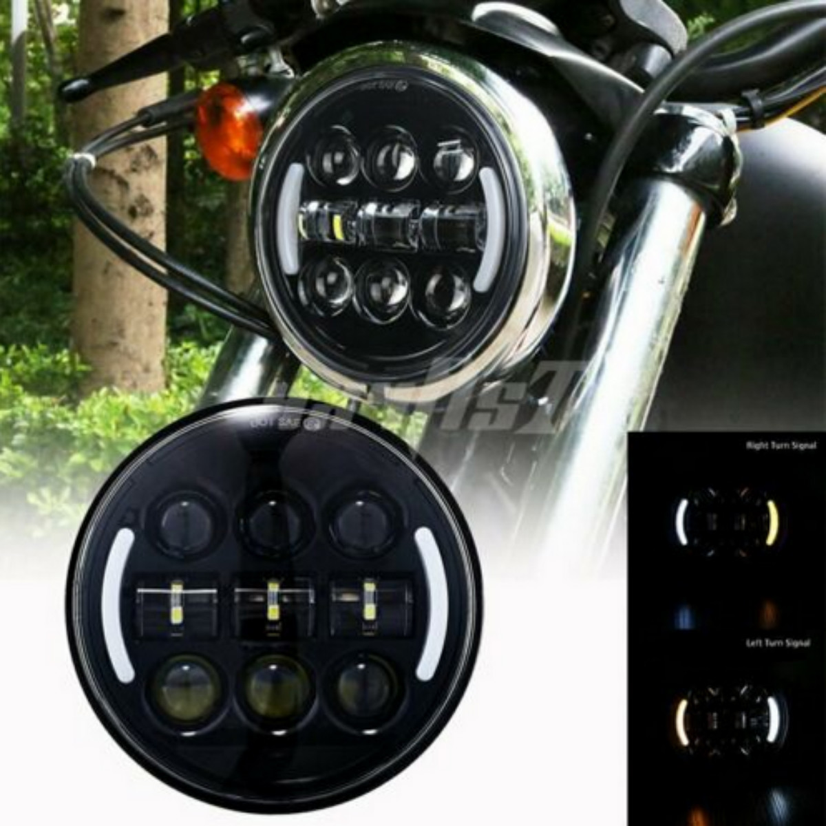 575quot-Motorcycle-LED-Headlight-Projector-Hi-Lo-Beam-DRL-Turn-Signal-Halo-Ring-1733051