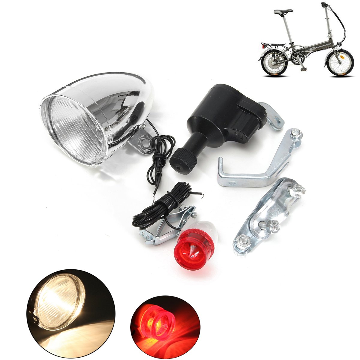 6V-3W-Halogen-Bulb-Motorized-Friction-Generator-Dynamo-Head-Taillight-w-Accessories-1174414