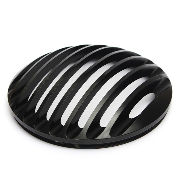 6inch-Motorcycle-Bullet-Halogen-Headlight-Grill-Cover-Black-CNC-Aluminum-For-Harley-979210