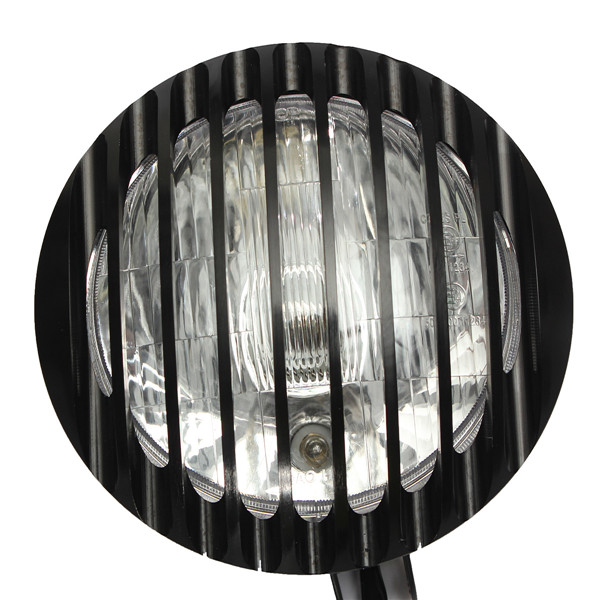 6inch-Motorcycle-Bullet-Halogen-Headlight-Grill-Cover-Black-CNC-Aluminum-For-Harley-979210