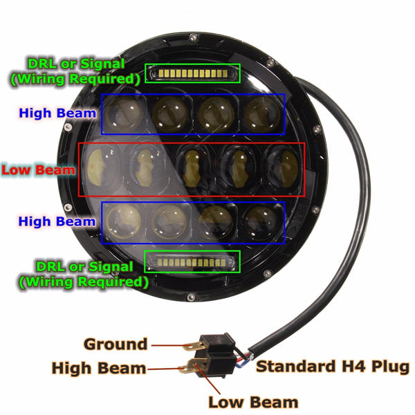 7-Inch-10-24V-LED-H4-Headlight-HiLo-for-Jeep-Wrangler-Harley-Davidson-Hummer-1033643