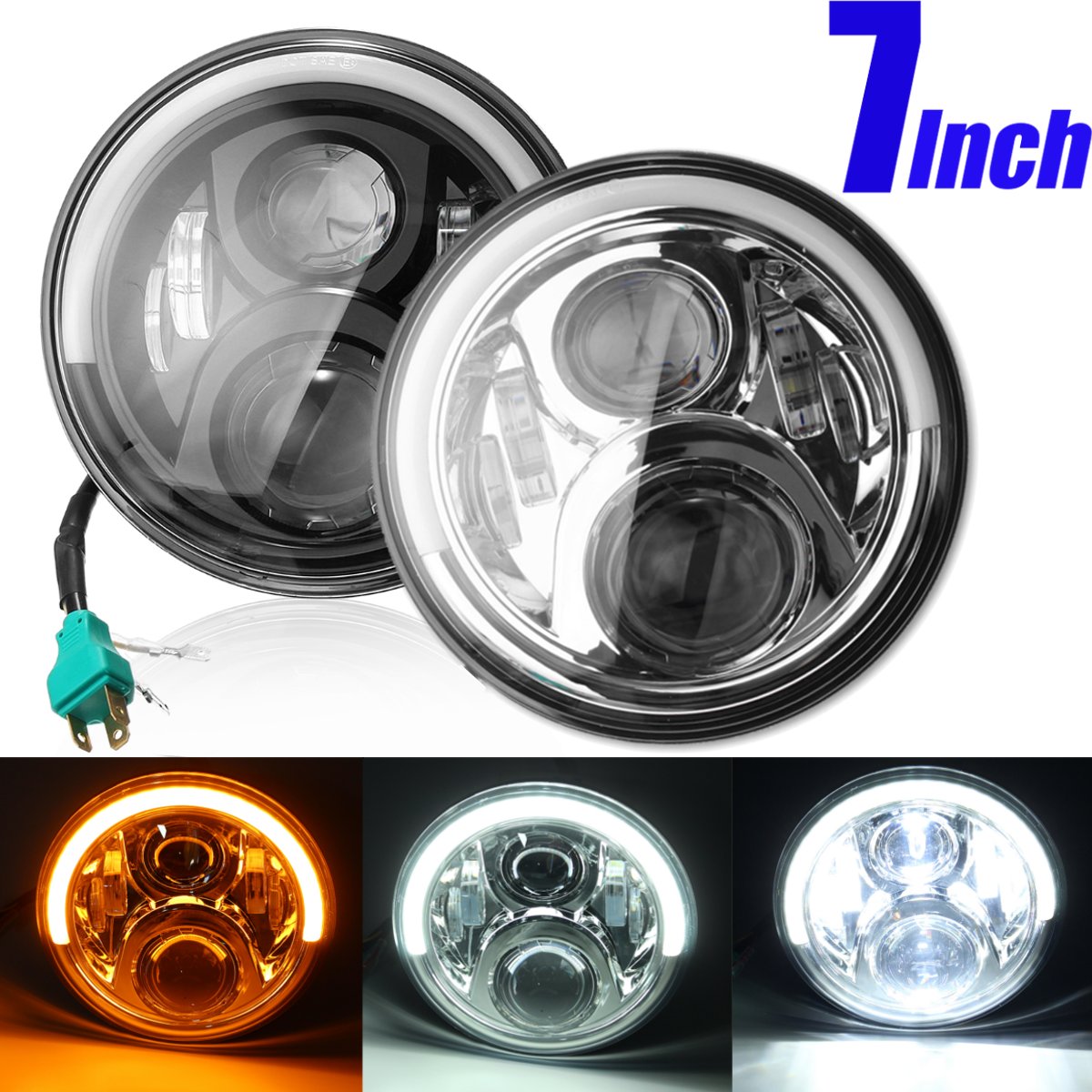 7inch-Angel-Eyes-LED-HILO-Beam-DRL-Turn-Signal-Headlight-For-Harley-DavidsonJeep-Cherokee-1195577