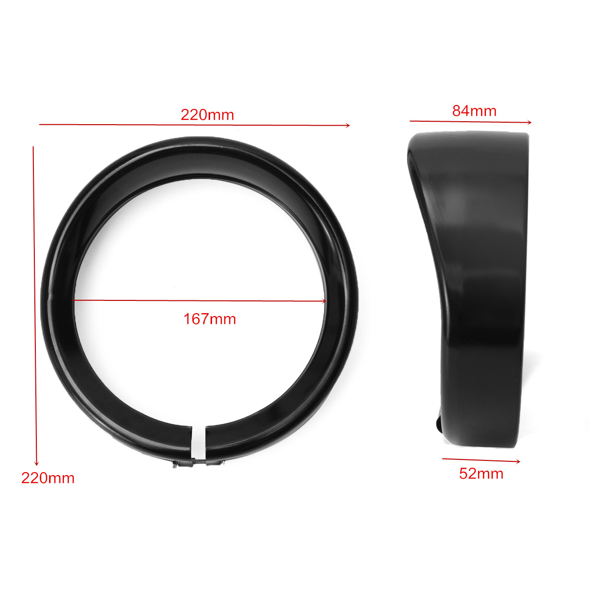 7inch-Headlight-Headlamp-Trim-Ring-Protect-Guard-Cover-Cap-Black-For-Harley-1476304