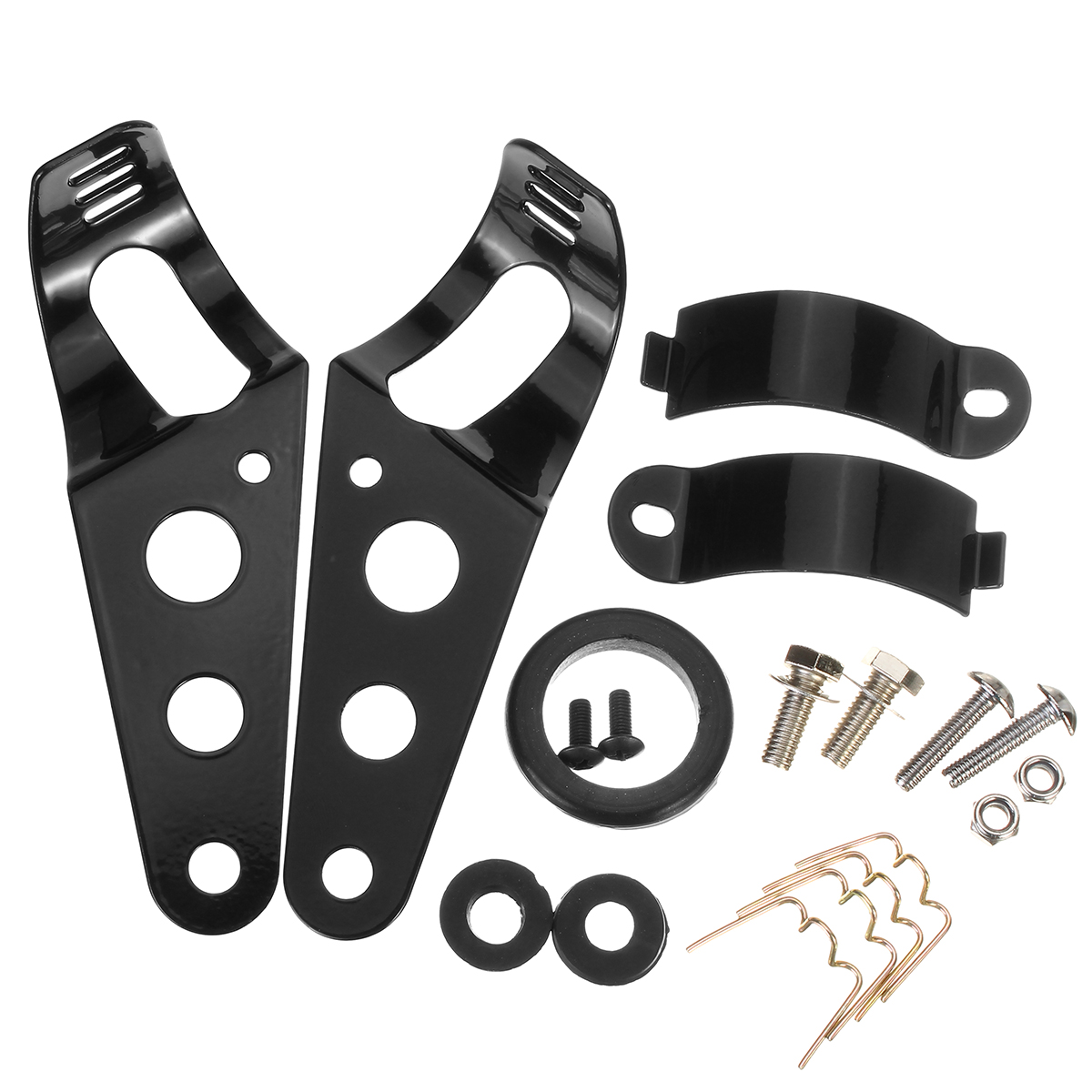 7inch-Motorcycle-Headlight-Housing-Cover-Mount--Bracket-Round-Headlamp-Black-1695769