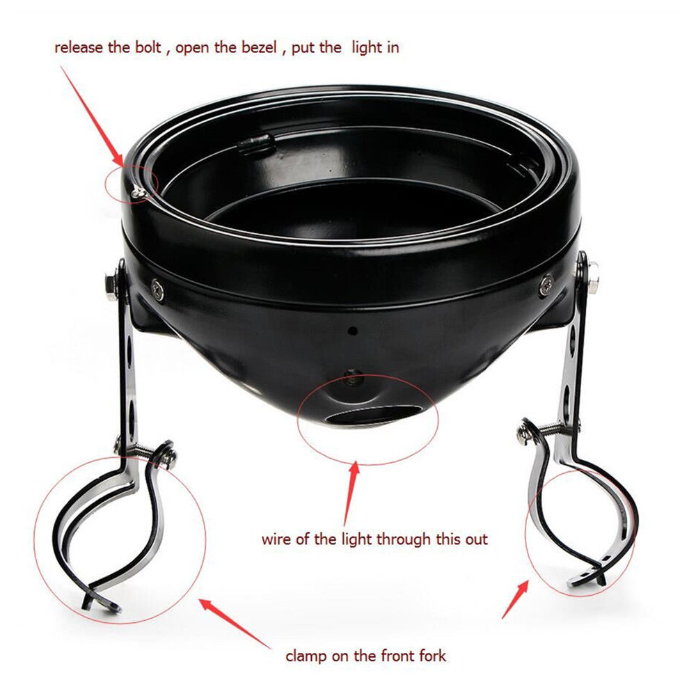 7inch-Motorcycle-Round-LED-Headlights-Housing-Bucket-WBracket-Universal-1267041