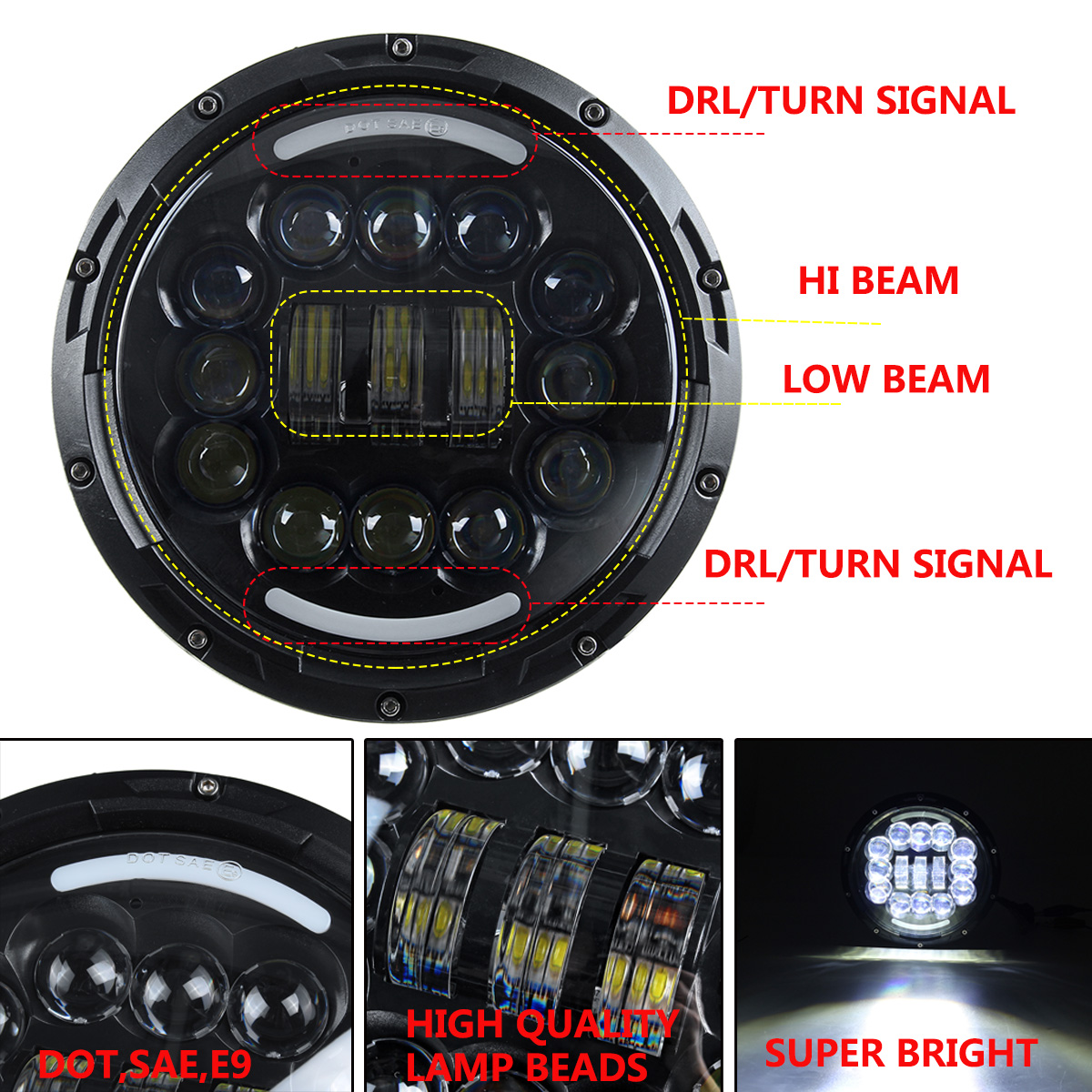 7quot-Motorcycle-LED-Headlight-Projector-Halo-Angel-Eye-Hi-Lo-Beam-Turn-Signal-DRL-1734837