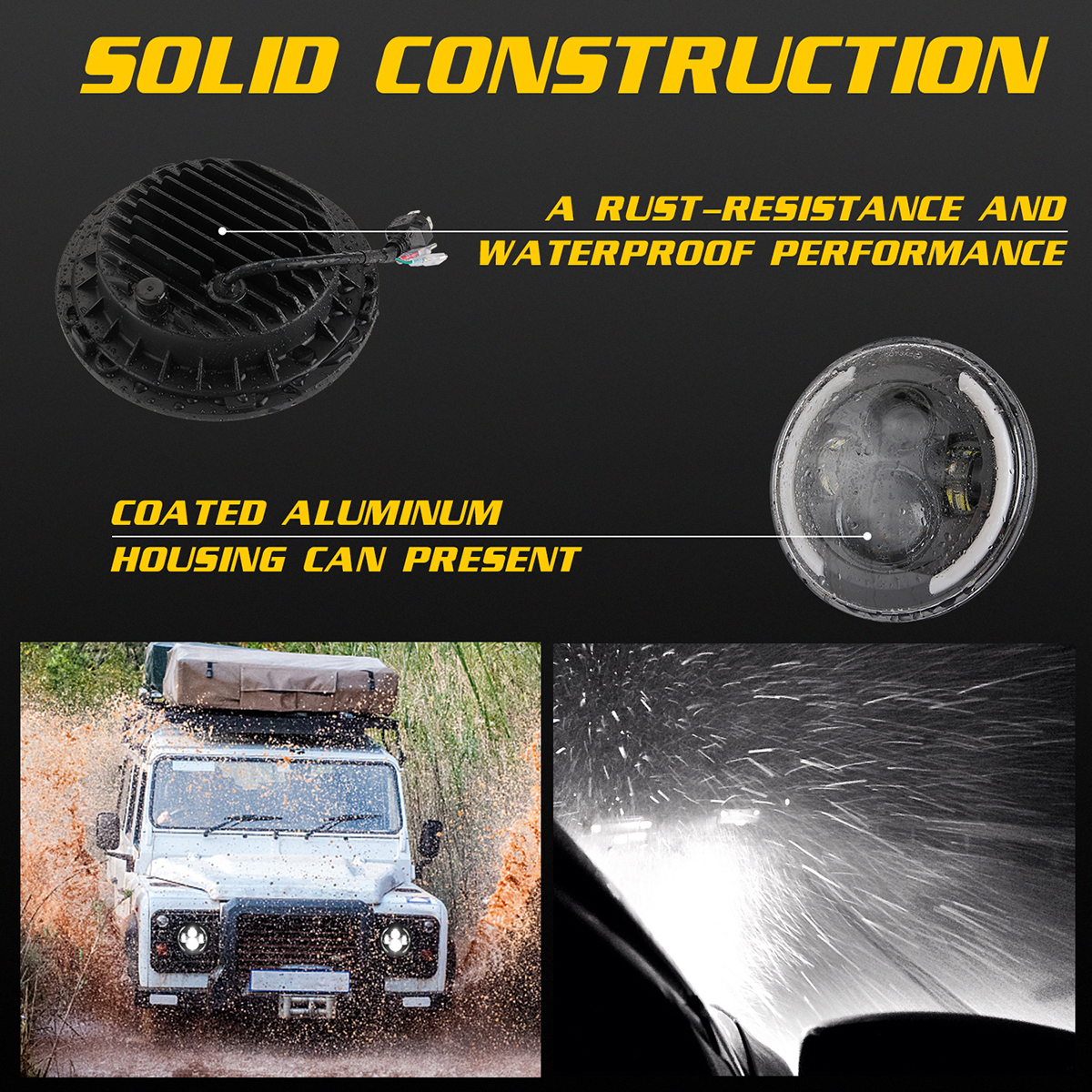 7quot-Motorcycle-LED-Projector-Headlight-Hi-Lo-Beam-Round-For-Jeep-For-Wrangler-1734874