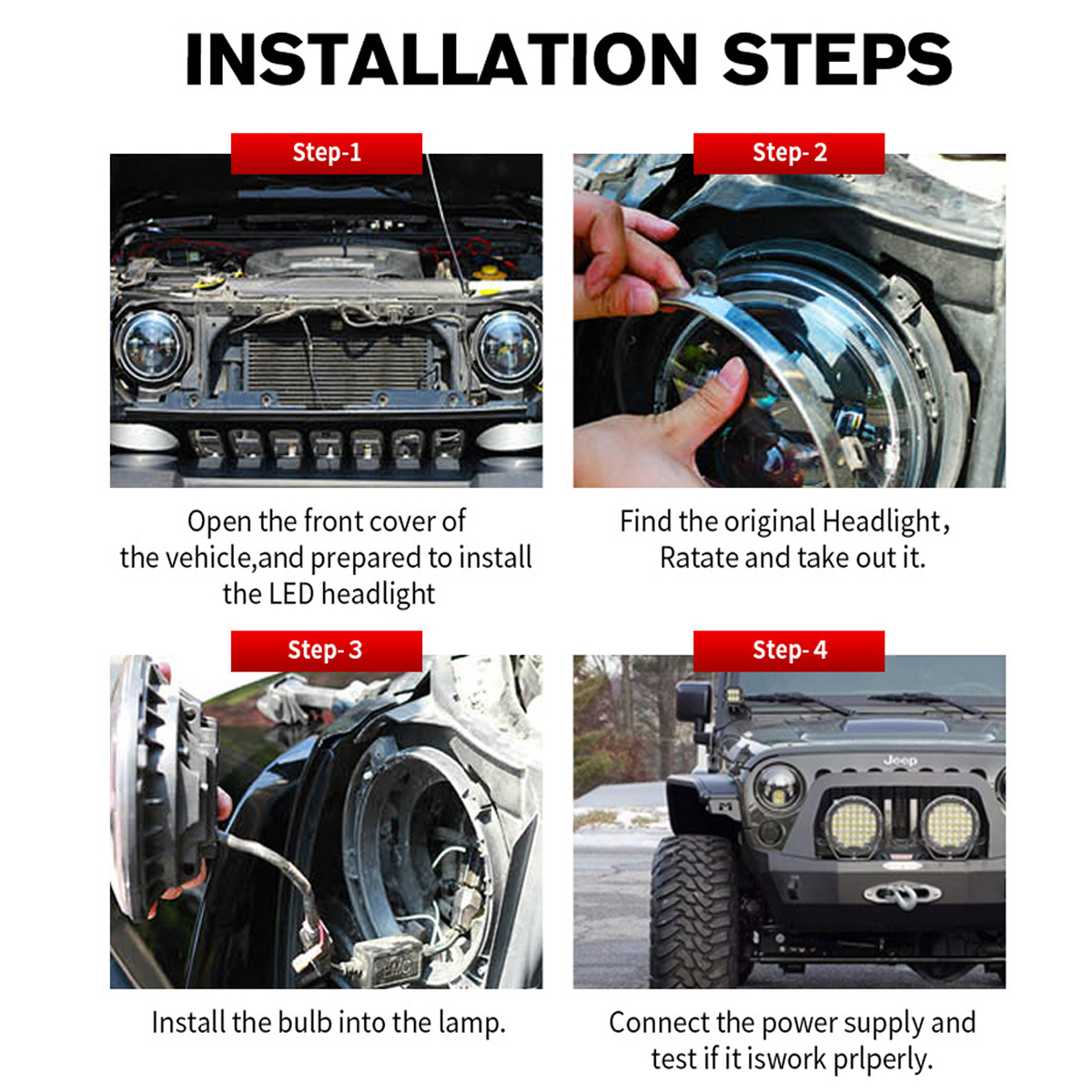 7quot-Motorcycle-LED-Projector-Headlight-Hi-Lo-Beam-Round-For-Jeep-For-Wrangler-1734874