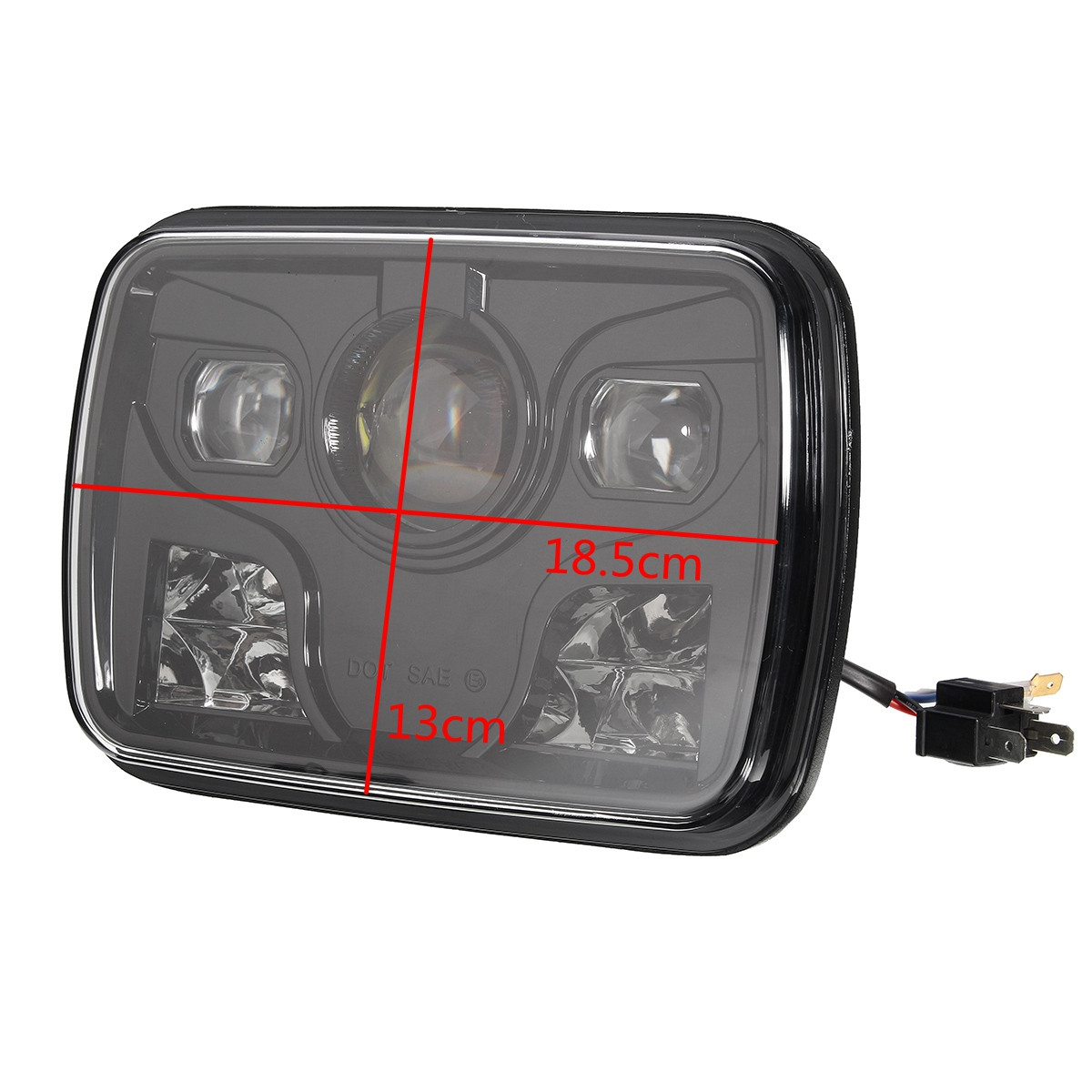 7x6inch-LED-DRL-32W-HID-Bulbs-HighLow-Beam-Front-Headlight-Headlamp-Assembly-1118897