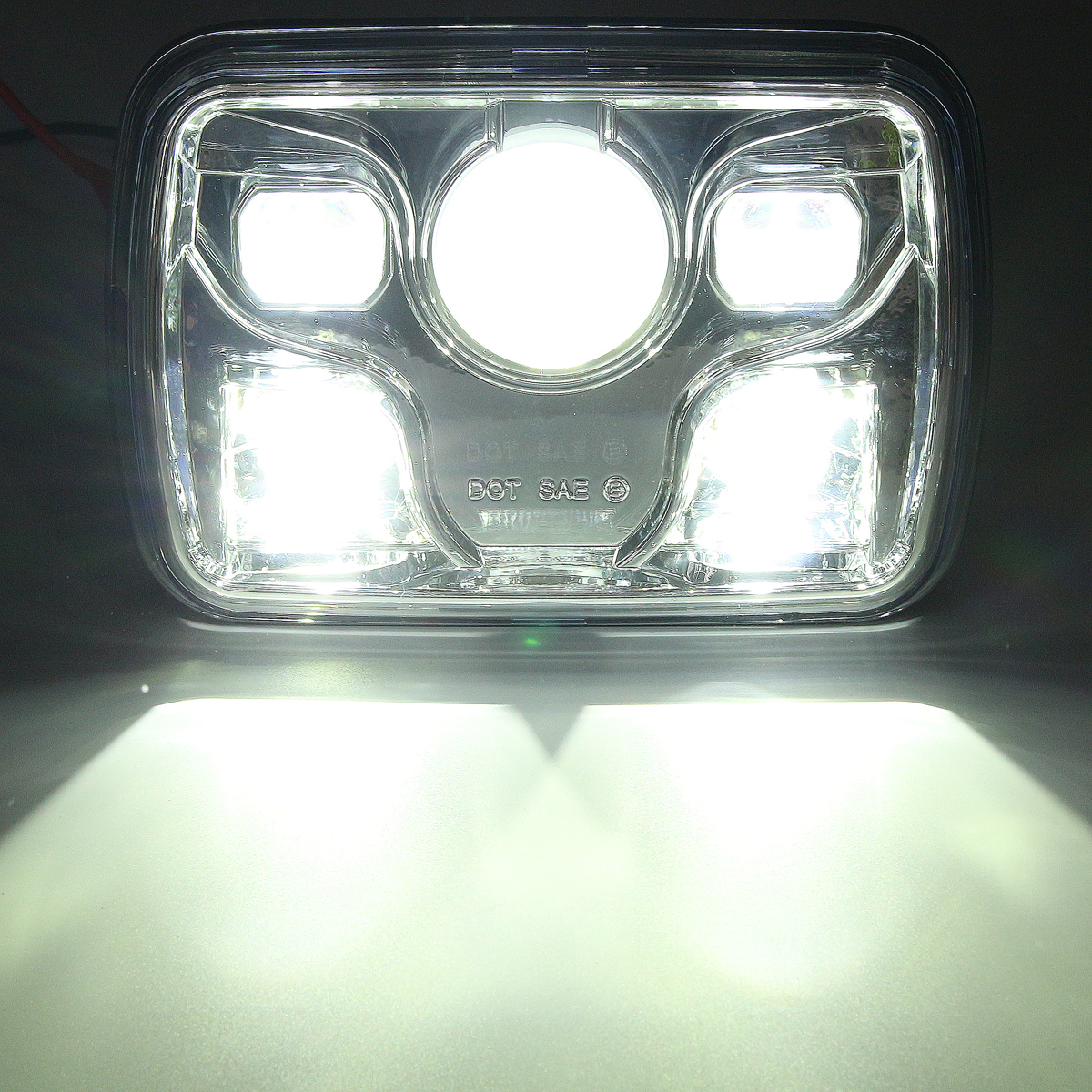 7x6inch-LED-DRL-32W-HID-Bulbs-HighLow-Beam-Front-Headlight-Headlamp-Assembly-1118897