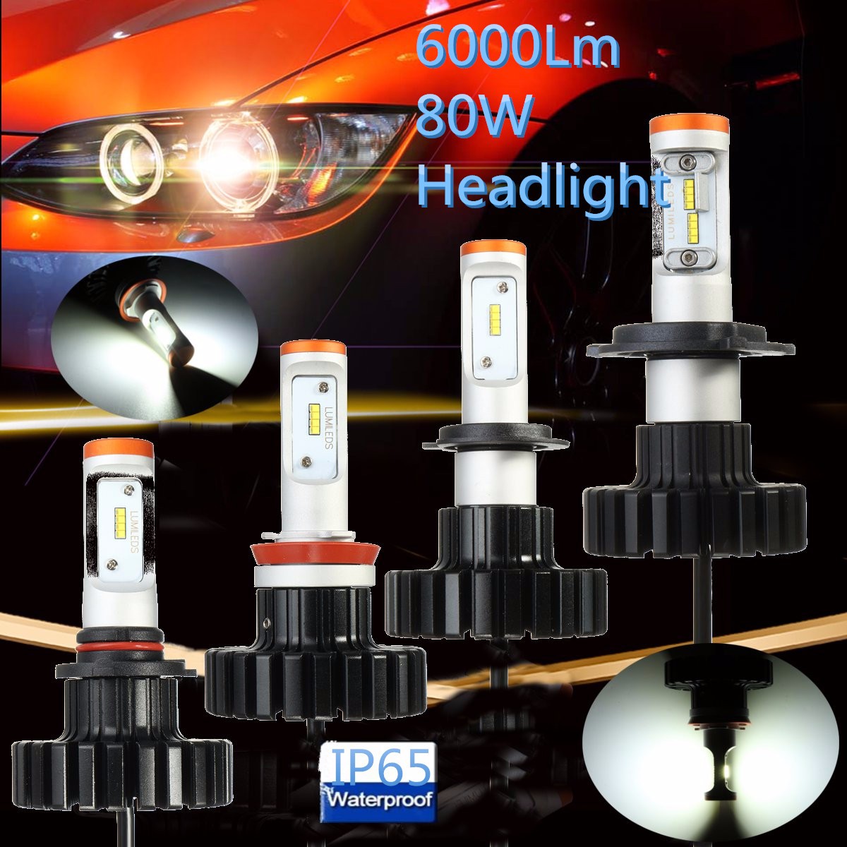 80W-6000LM-6000k-LED-Lamp-Headlights-Conversion-Kit-Bulb-H4-H7-H8H9H11H16J90059006H10-1384541