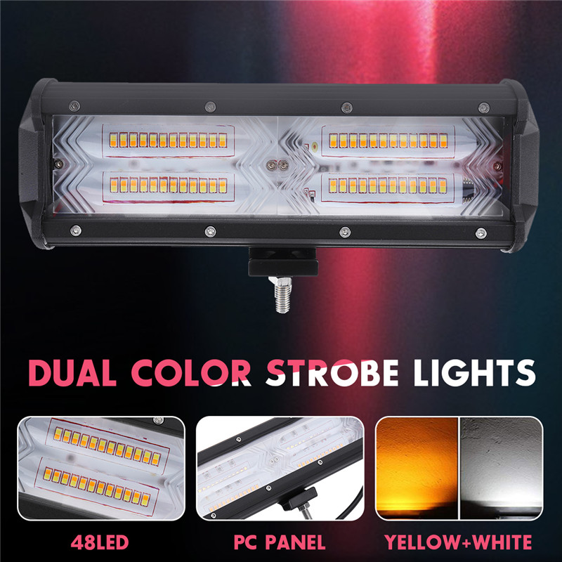 9inch-48-LED-DC9-32V-144W-14400LM-6500-7000k-IP68-Headlights-White--Yellow-Strobe-Light-1490110