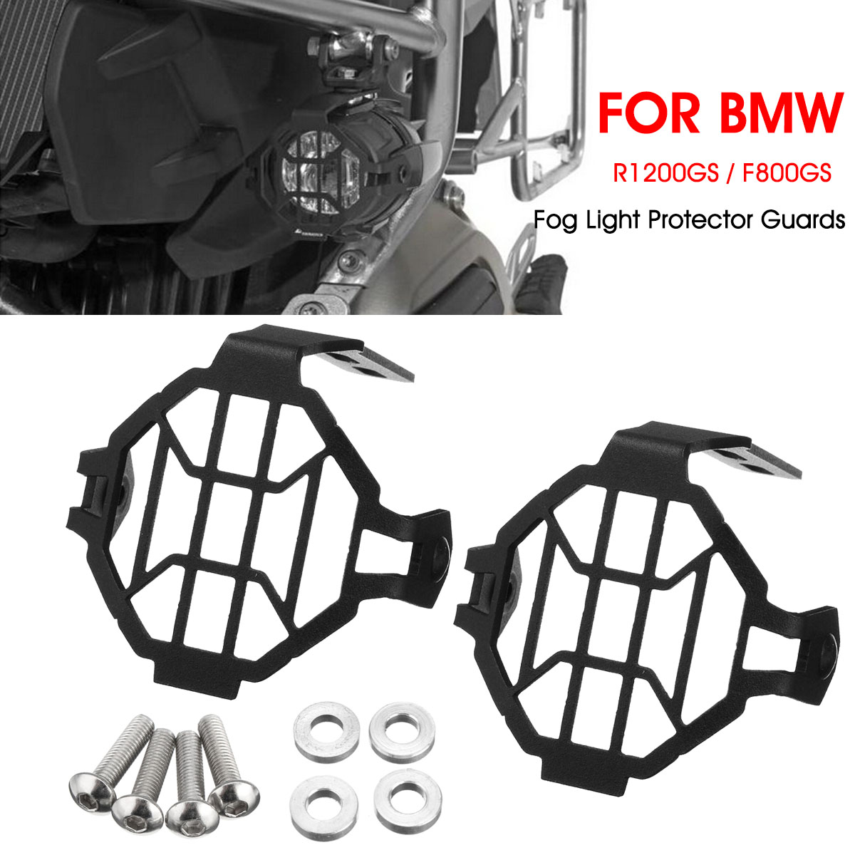 Auxiliary-Fog-Light-Frame-Protector-Guards-Lamp-Cover-For-BMW-R1200GS-F800GS-1393754