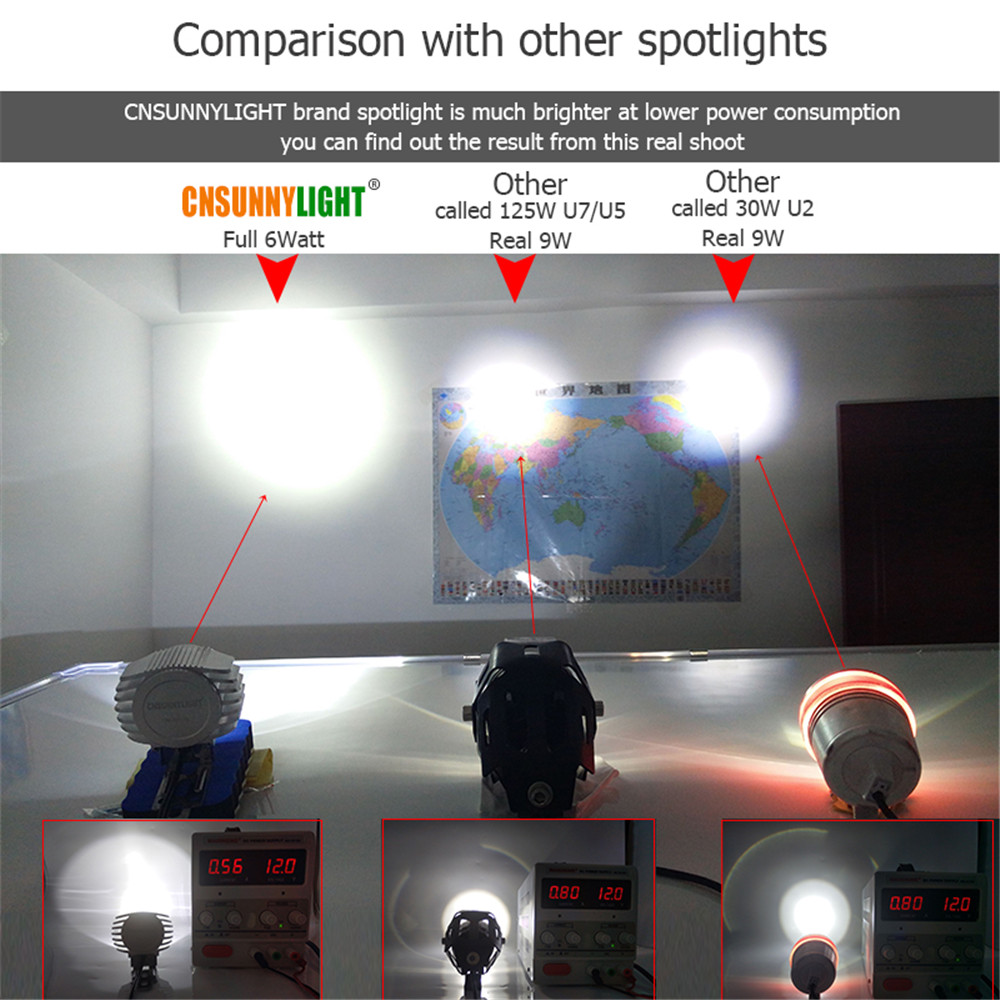 CNSUNNYLIGHT-6W-1000Lm-Motorcycle-LED-Spotlight-Fog-DRL-Light-Waterproof-Headlights-1382661