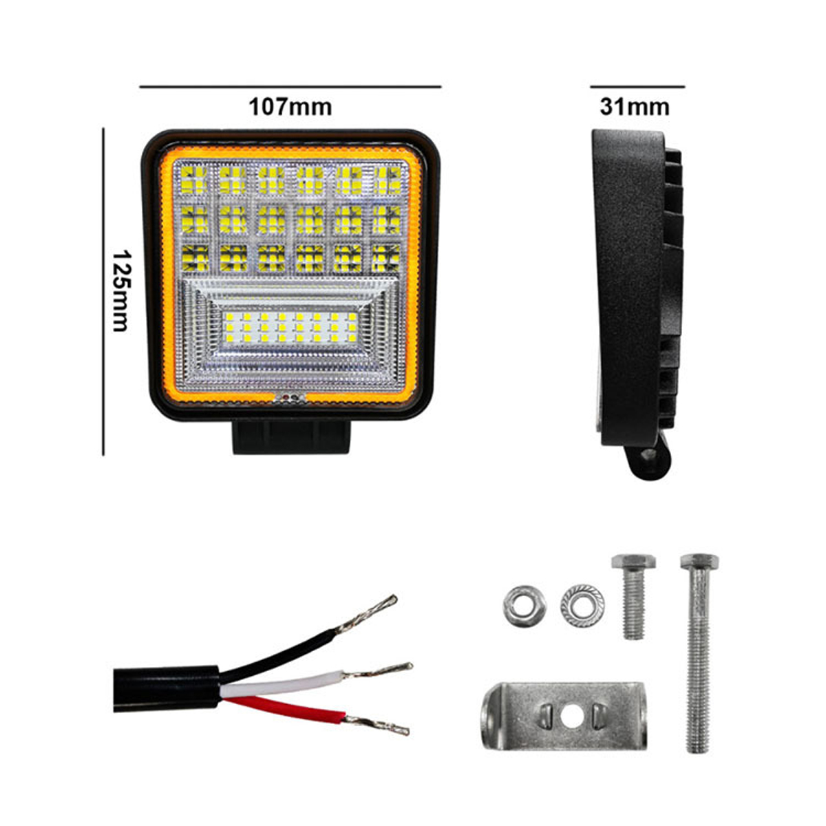 DC-9-30V-Work-Light-Bar-126W-12600lm-IP68-Waterproof-45-LED-WhiteGolden-1667780