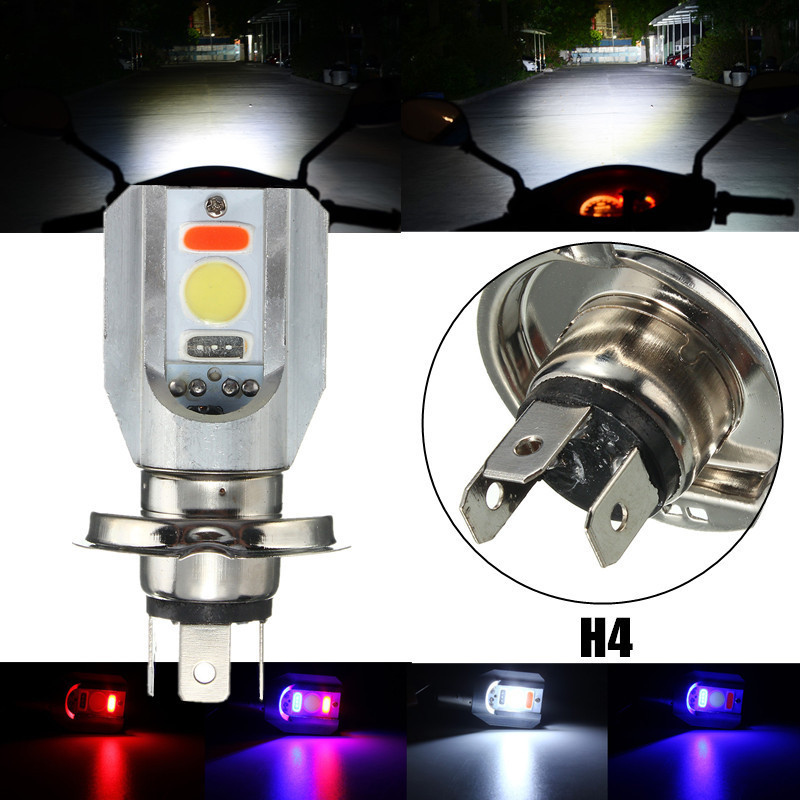 H4-12-24V-Motorcycle-LED-COB-HiLo-Beam-Front-Headlight-Bulb-Lamp-3-Colors-1086764