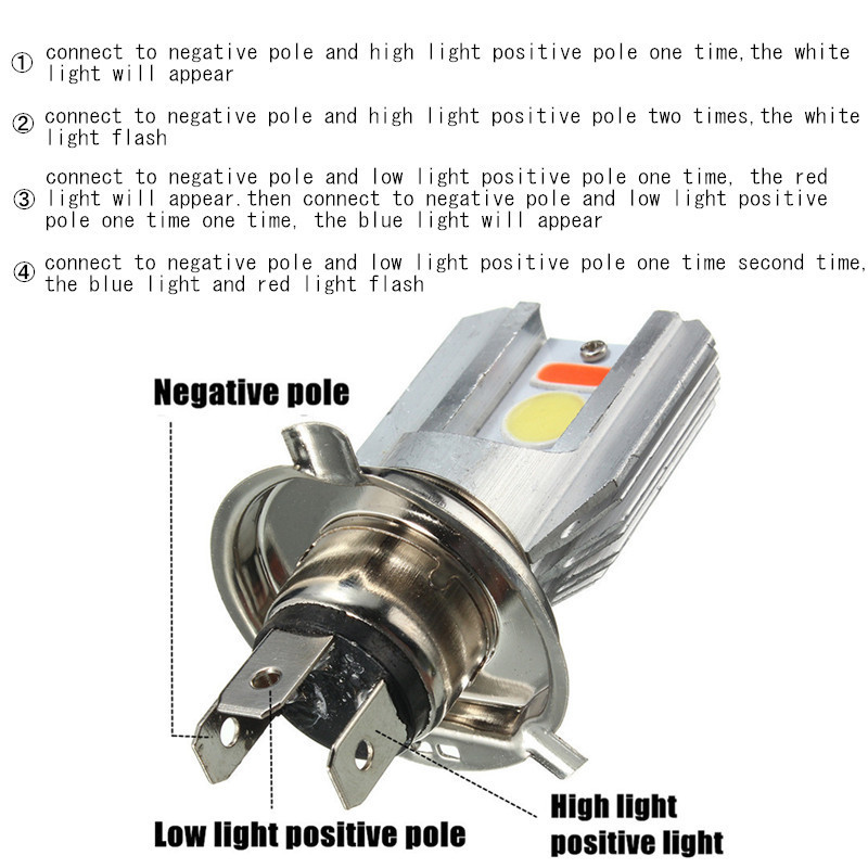 H4-12-24V-Motorcycle-LED-COB-HiLo-Beam-Front-Headlight-Bulb-Lamp-3-Colors-1086764
