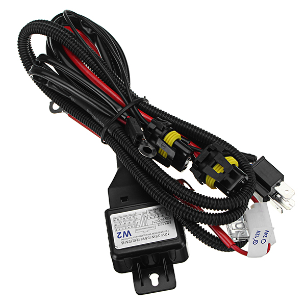 H4-12V-35W-3000h-Motorcycle-Elastic-Xenon-Lamp-HeadLight-Harness-Wiring-Controller-1267959