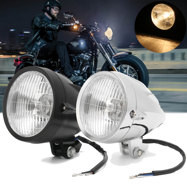 H4-Halogen-Motorcycle-Vintage-Headlight-Hilo-Beam-For-Harley-Bobber-Chopper-Custom-1173318