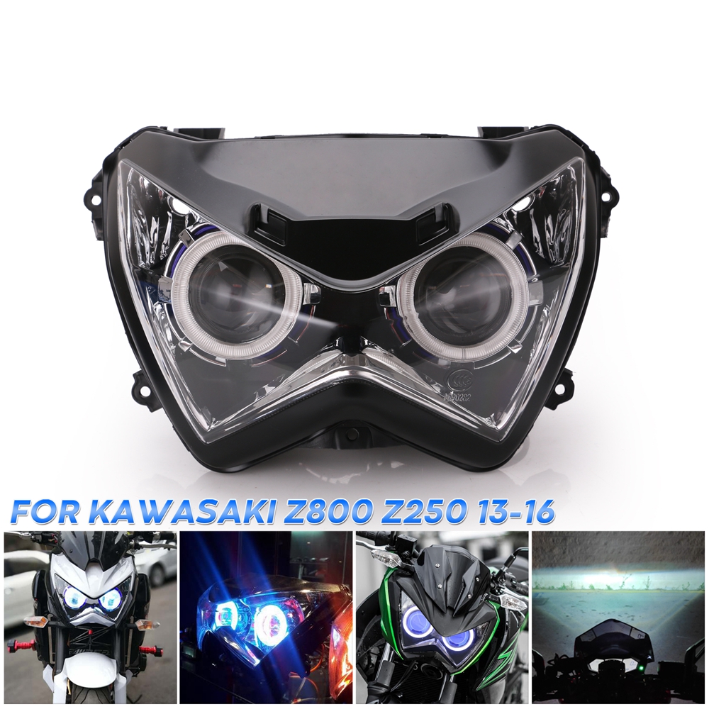 Motorcycle-Headlight-Assembly-Angel-Eyes-Front-Clear-Headlight-Headlamp-For-Kawasaki-Z800-z250-2013--1785029