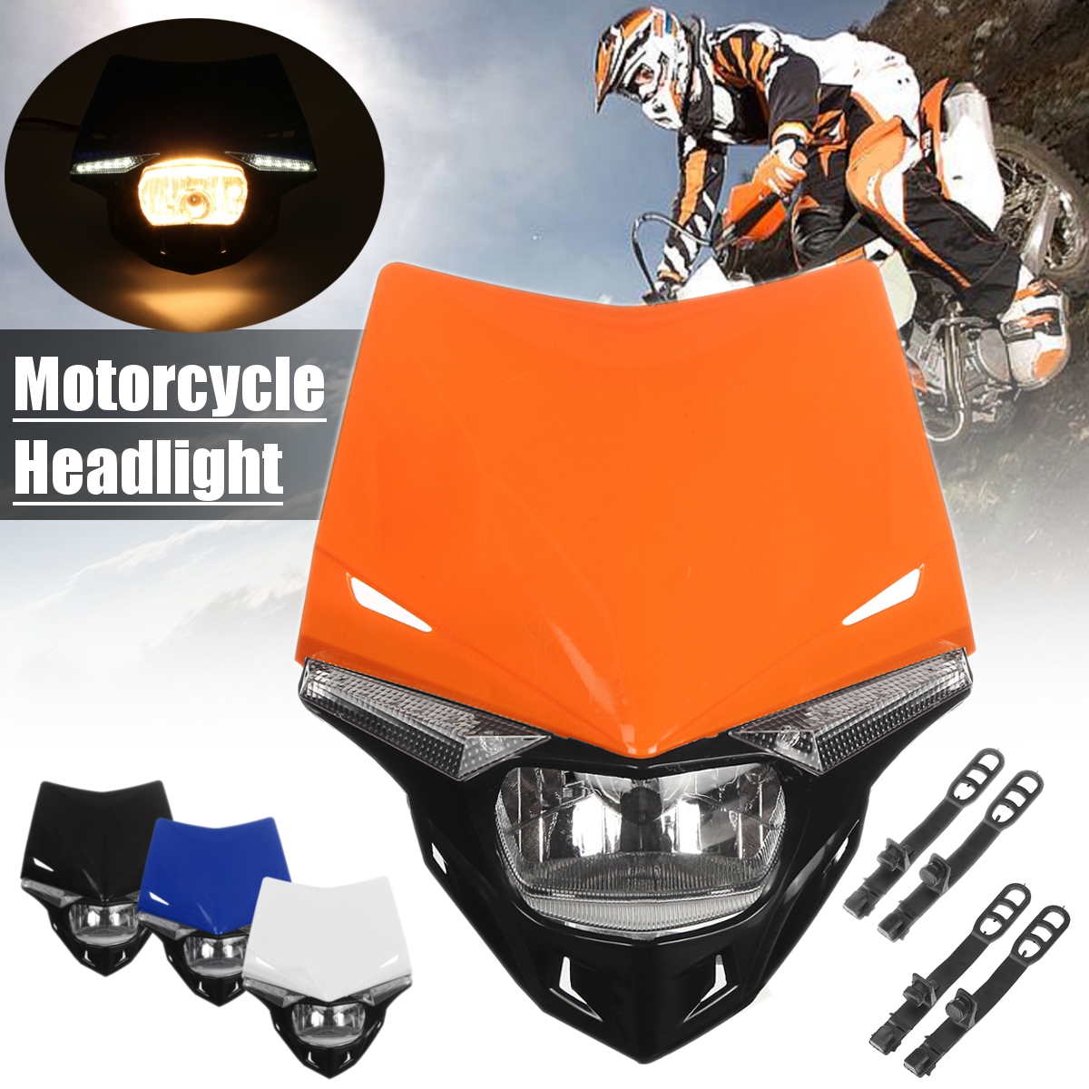 Motorcycle-Headlight-Assembly-Light-with-Bulb-Dual-Sport-Motocross-For-HondaKawasakiSuzukiYamaha-KTM-1477008
