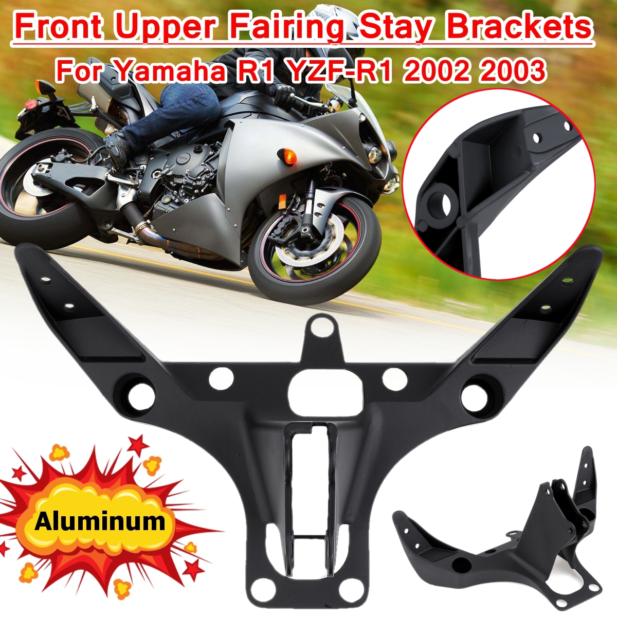 Motorcycle-Headlight-Cowling-Front-Head-Upper-Fairing-Stay-Bracket-For-Yamaha-YZF-R1-2002-2003-1612763