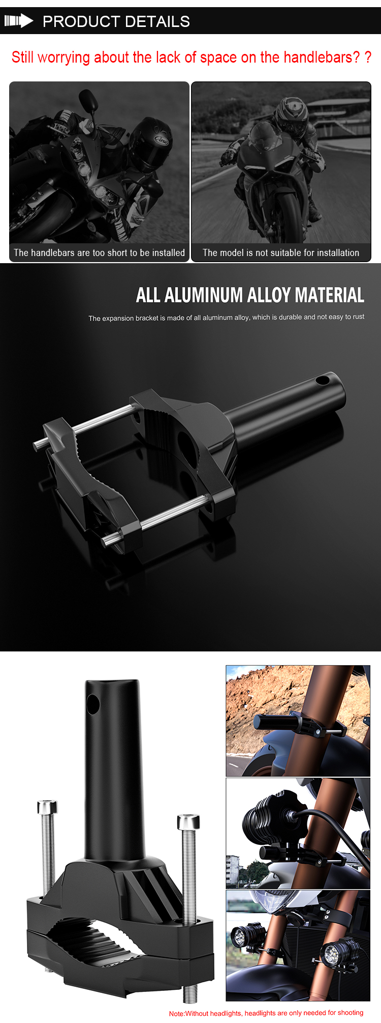 Motorcycle-Light-Bracket-Shock-absorber-Extension-Rod-Frame-Bumper-Modified-Damping-Large-Fixture-Sp-1727155