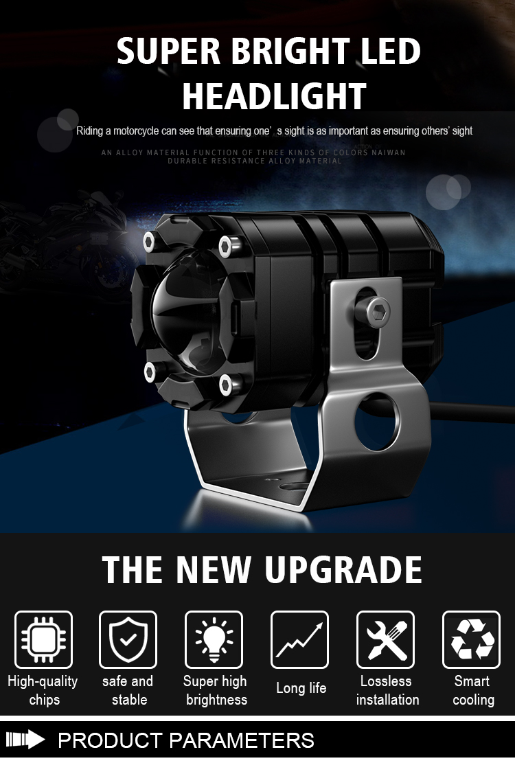 Pair-12V-20W-6000K-IP67-BlackSliver-Motorcycle-Turbo-LED-Yellow--White-Headlights-Flash-Strobe-Light-1727700