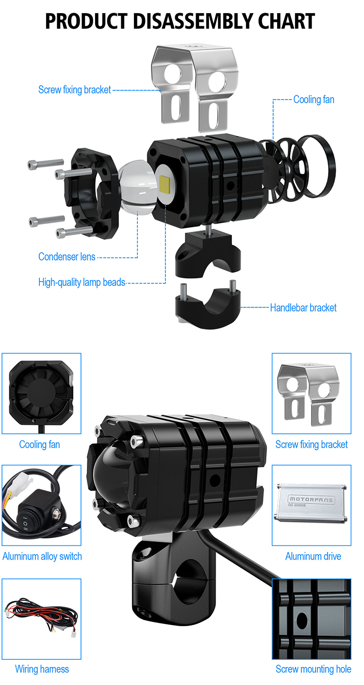 Pair-12V-20W-6000K-IP67-BlackSliver-Motorcycle-Turbo-LED-Yellow--White-Headlights-Flash-Strobe-Light-1727700
