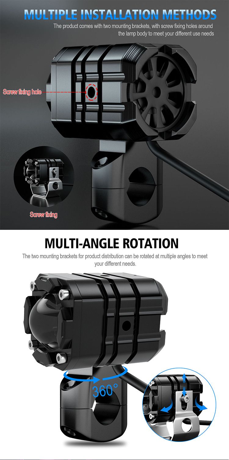 Pair-12V-20W-6000K-IP67-BlackSliver-Motorcycle-Turbo-LED-Yellow--White-Headlights-Flash-Strobe-Light-1727700