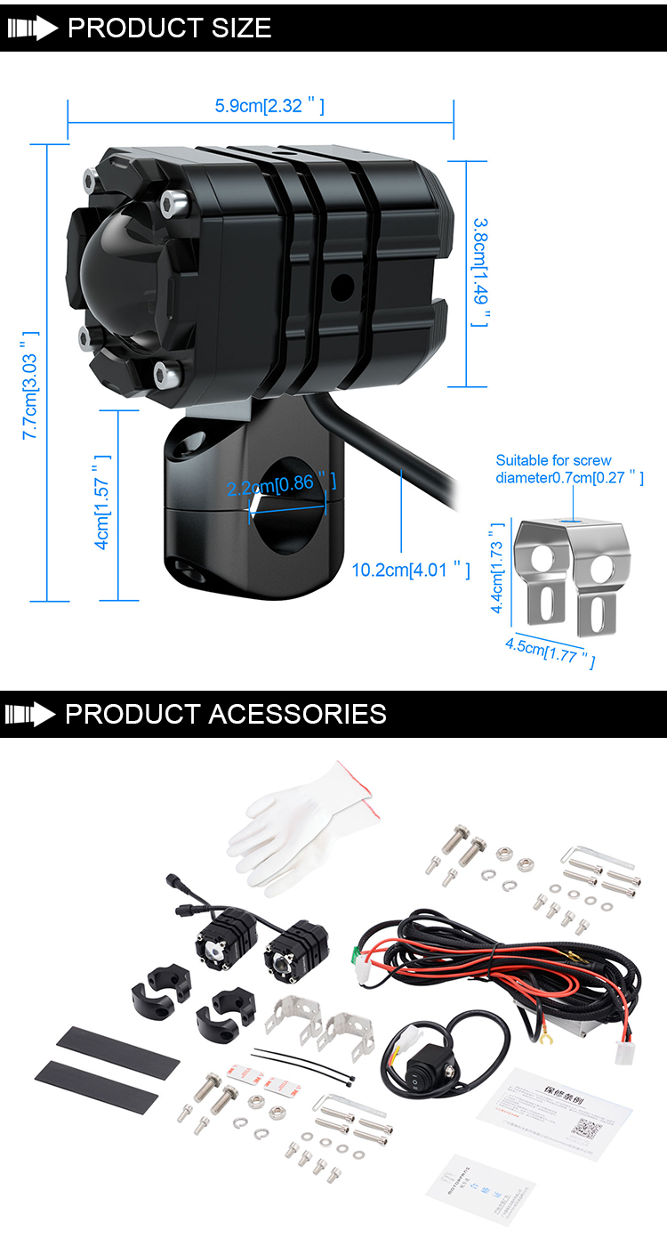 Pair-12V-20W-6000K-IP67-BlackSliver-Motorcycle-Turbo-LED-Yellow--White-Headlights-Flash-Strobe-Light-1727700