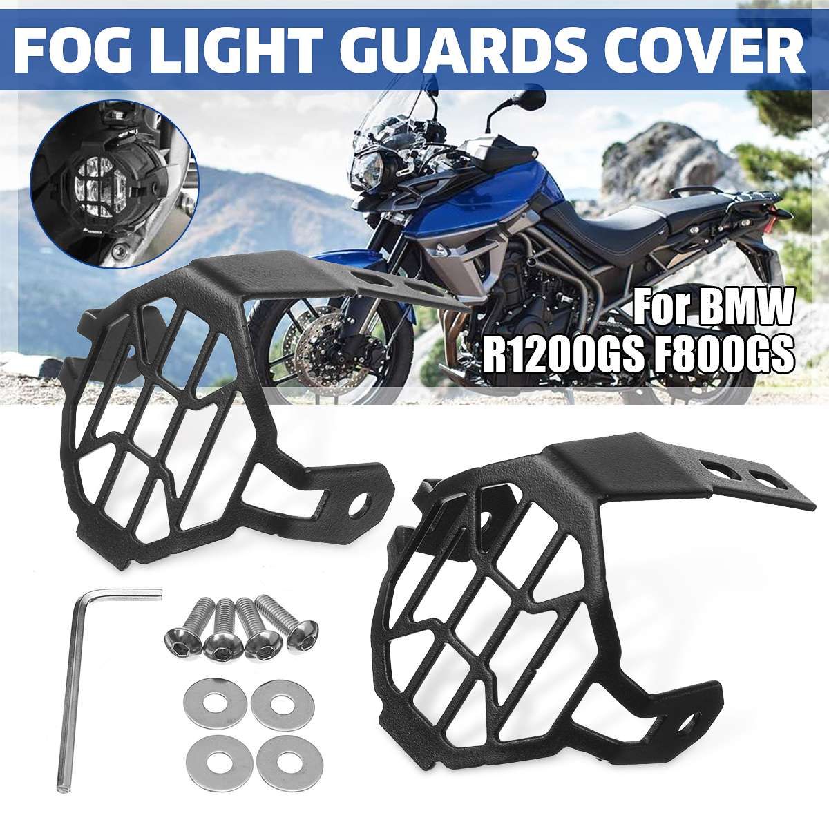 Pair-Auxiliary-Fog-Light-Frame-Protector-Guards-Lamp-Cover-For-BMW-R1200GS-F800GS-Motorcyclce-1634667